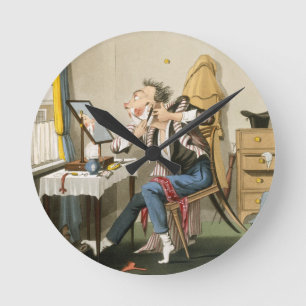 Horloge Ronde Un rasoir émoussé, pub. par chasse, 1827 (etchin