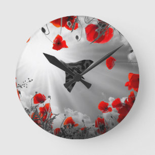 Horloge Ronde Un rouge vulgaire
