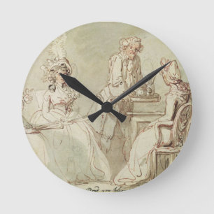 Horloge Ronde Un thé (stylo et encre, crayon et la semaine sur