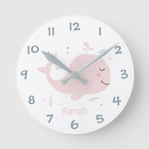 Horloge Ronde Under the Sea Whale Kids
