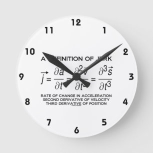 Horloge Ronde Une définition de secousse (humour d'équation de