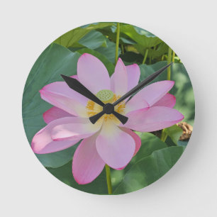 Horloge Ronde Une fleur de lotus vibrante