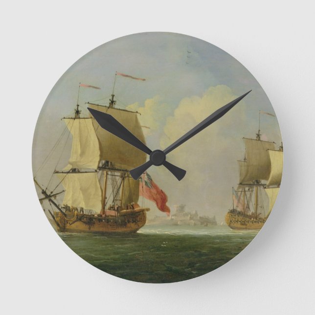Horloge Ronde Une foulée anglaise et une frégate dans une brise  (Recto)