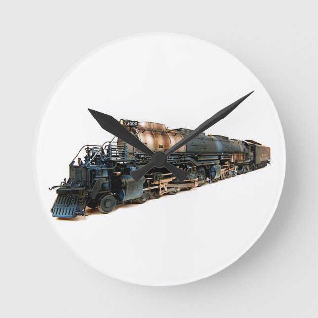 Horloge Ronde Une grande locomotive à vapeur de garçon (Recto)