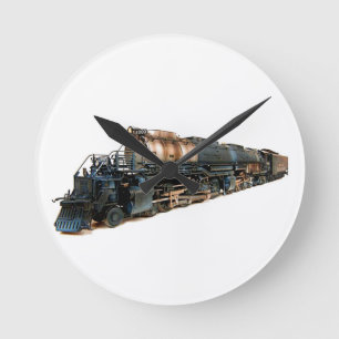 Horloge Ronde Une grande locomotive à vapeur de garçon