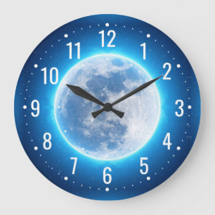 Horloge Ronde Une Grande Lune dans l'espace - Magie