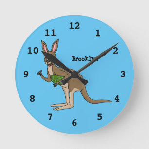 Horloge Ronde Une jolie illustration de kangourou australien
