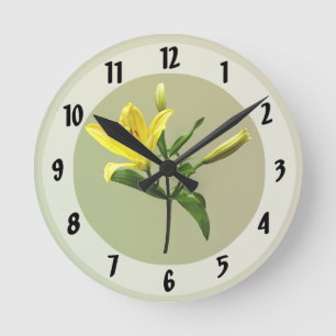 Horloge Ronde Une Lys Jaune