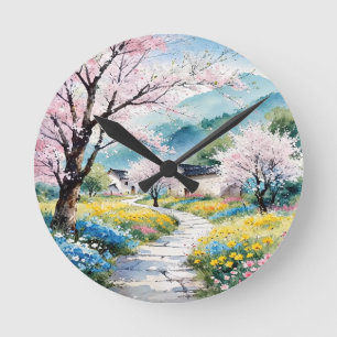 Horloge Ronde Une mélodie rafraîchissante 022