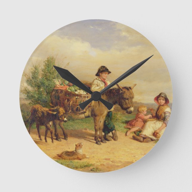 Horloge Ronde Une pause sur la voie du marché (Recto)