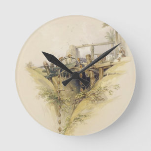 Horloge Ronde Une roue d'eau persane, utilisée en soulevant