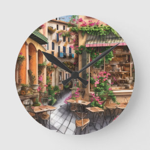 Horloge Ronde Une scène de rue italienne Série de conception d'é