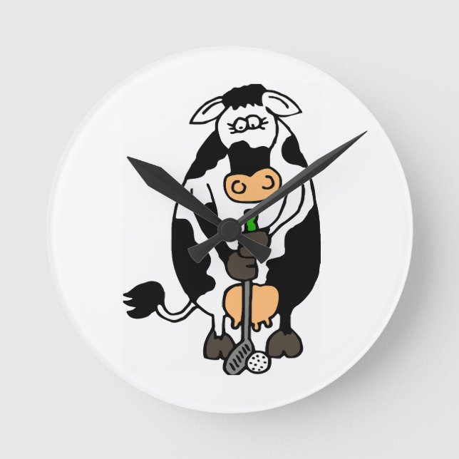 Horloge Ronde Une vache qui joue au golf (Recto)