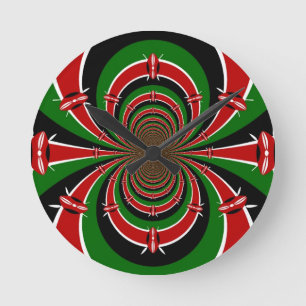 Horloge Ronde Une vision kenyane dynamique : le drapeau kényan K