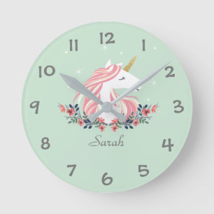 Horloge Ronde Unicorn Kids Wall Clock