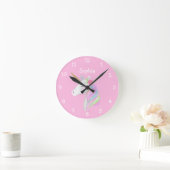 Horloge Ronde Unicorn Rainbow Personnalisé Nom de la fille Paste (Home)