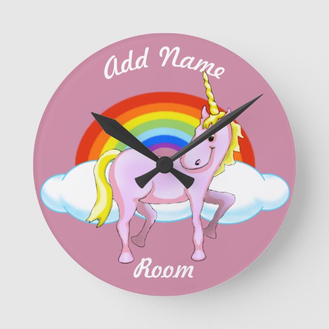 Horloge Ronde Unicorn Wall Clock (Customizable) (Recto)