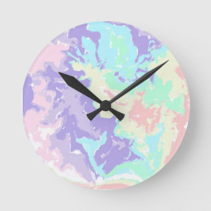 Horloge Ronde Unicorn Watercolor Pastels