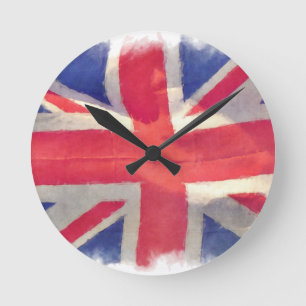 Horloge Ronde Union Flag ou Union Jack Patriot britannique