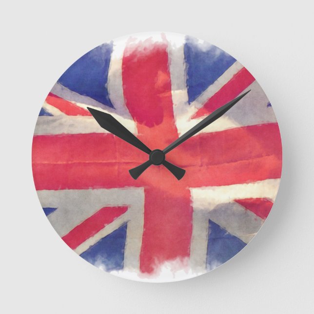 Horloge Ronde Union Flag ou Union Jack Patriot britannique (Recto)