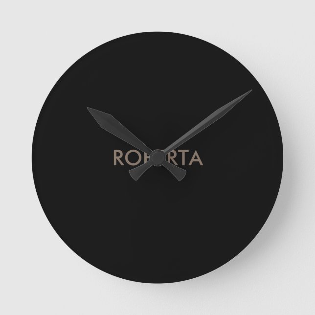 Horloge Ronde Unique moderne Black Grey Ajouter son propre nom (Recto)