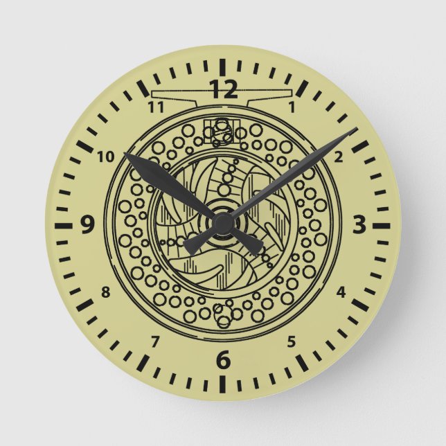 Horloge Ronde Unique tourteau de pêche à la mouche Le mur du pêc (Recto)