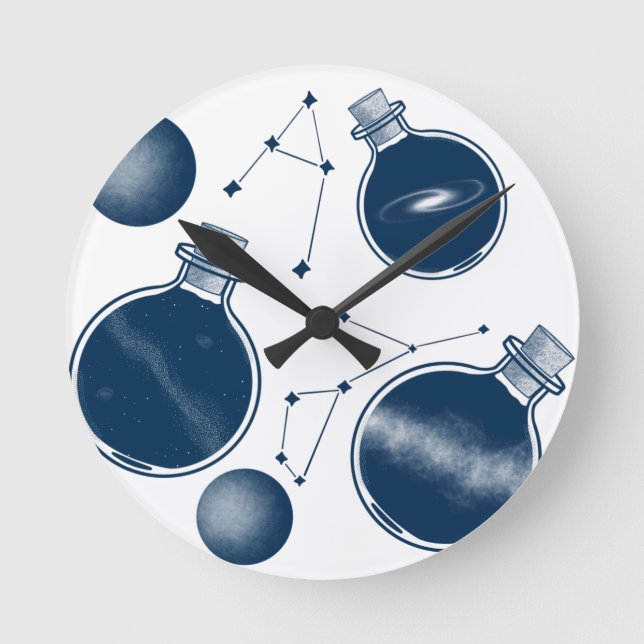 Horloge Ronde Univers dans une bouteille (Recto)