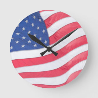 Horloge Ronde US Flag Wall Clock