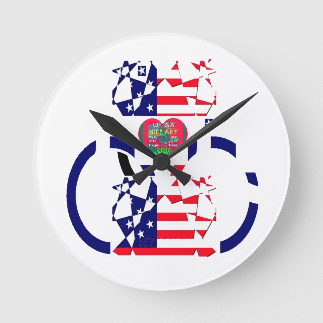 Horloge Ronde USA Beau texte Extraordinaire Belle couleur de coe (Recto)