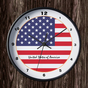 Horloge Ronde USA Flag & United States of America fashion/design