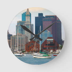 Horloge Ronde USA, Massachusetts. Boston Waterfront Skyline