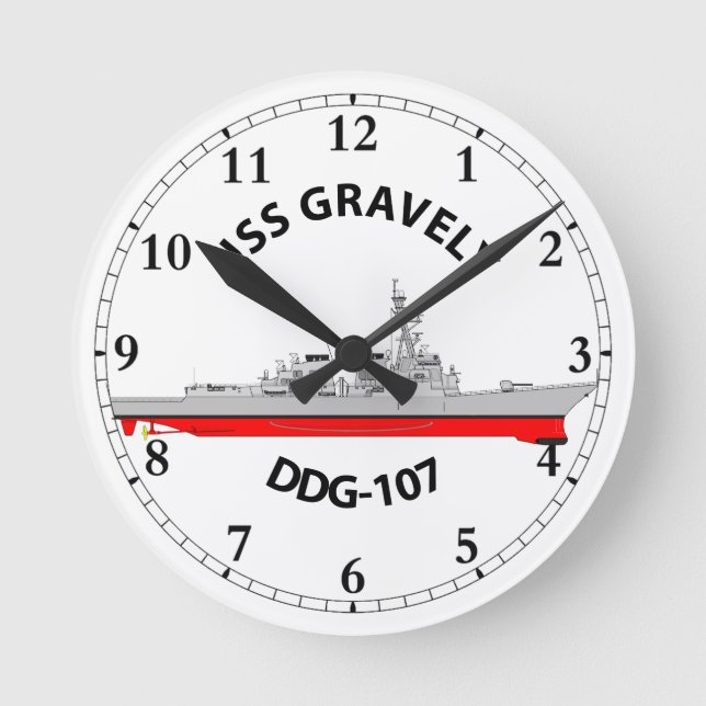 HORLOGE RONDE USS GRAVELY - DDG-107 - ARLEIGH BURKE (Recto)