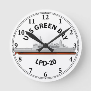 HORLOGE RONDE USS GREEN BAY, LPD-20, SAN ANTONIO