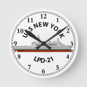 HORLOGE RONDE USS NEW YORK, LPD-21, SAN ANTONIO