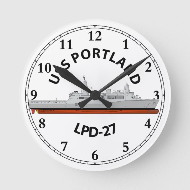 HORLOGE RONDE USS PORTLAND, LPD-27, SAN ANTONIO (Recto)