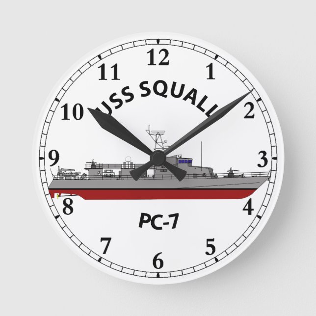 Horloge Ronde USS Squall PC-7 Patrouille côtière (Recto)