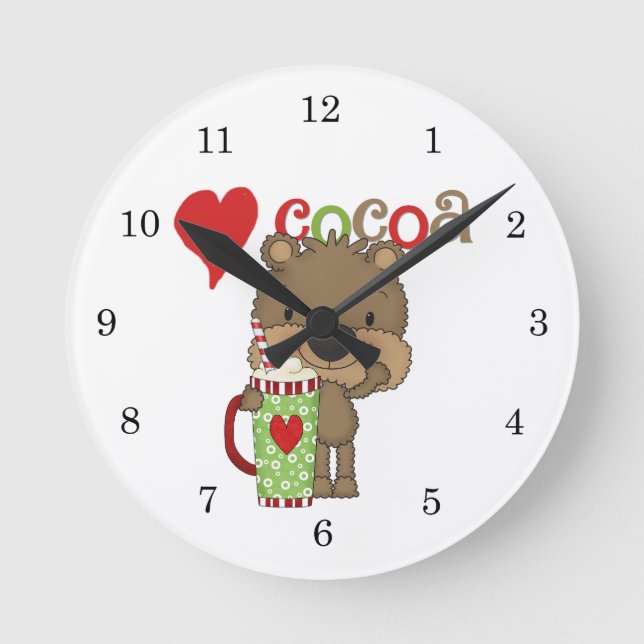 Horloge Ronde Vacances d'amour de cacao d'ours (Recto)