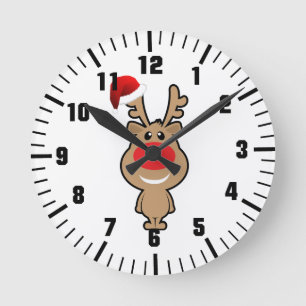 Horloge Ronde Vacances de Noël drôle de père Noël