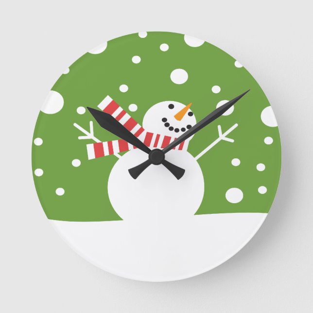 Horloge Ronde Vacances d'hiver Snowman (Recto)