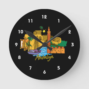 Horloge Ronde vacances image.png de voyage d'Antalya