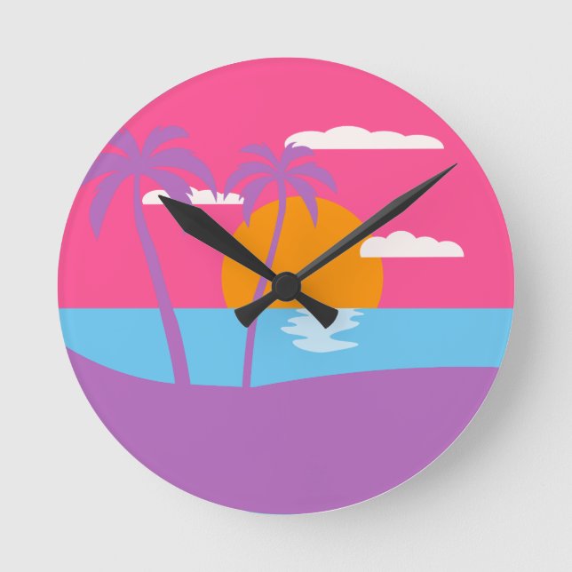 Horloge Ronde Vacances sur l'île tropicale (Recto)
