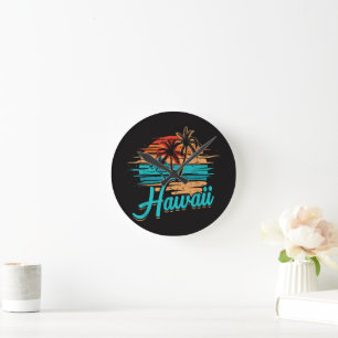 Horloge Ronde Vacances tropicales à Hawaii îles Hawaïennes
