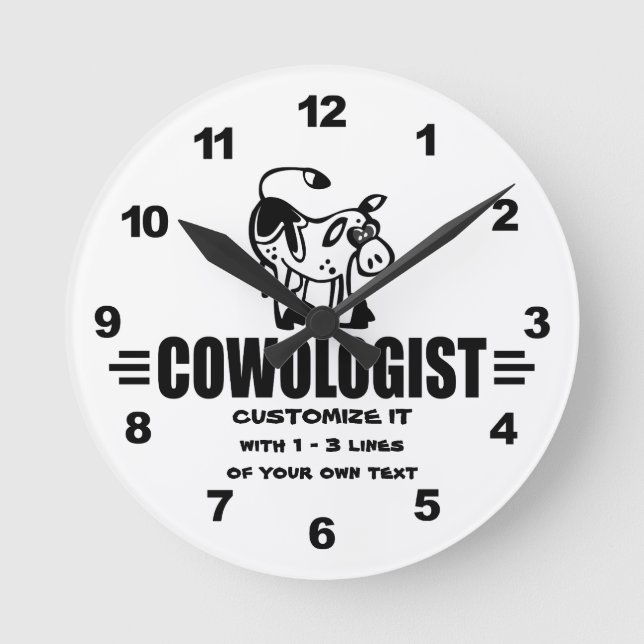 Horloge Ronde Vache customisée (Recto)