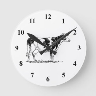 Horloge Ronde Vache du Holstein