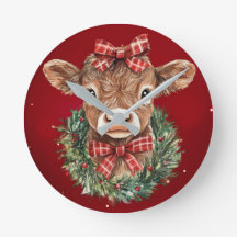 Vache écossaise des Highlands à Noël