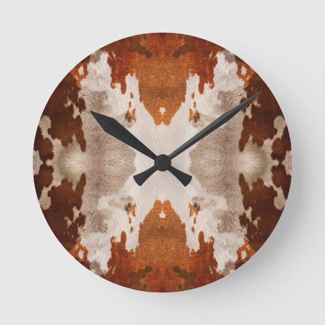 Horloge Ronde Vache Kaleidoscope Cachée Motif (Recto)