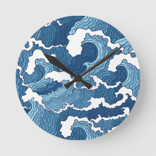 Horloge Ronde Vagues de résumé