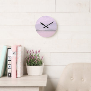 Horloge Ronde Vagues océaniques Pastel doux 5