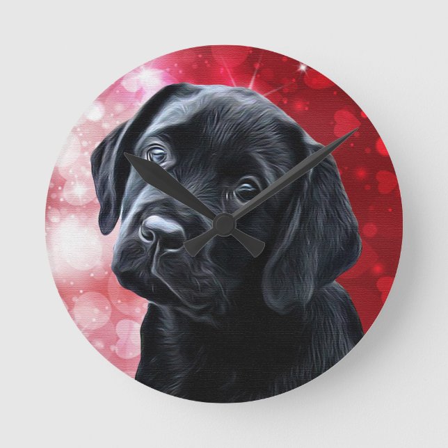 Horloge Ronde Valentine Puppy (Recto)