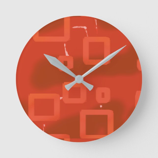 Horloge Ronde Valentine's Day Red Whimsical Geometric Abstract (Recto)
